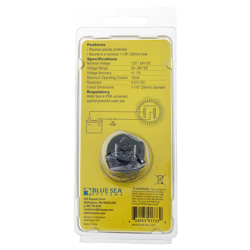 Blue Sea Mini OLED DC Voltmeter 12/24V - Image 2