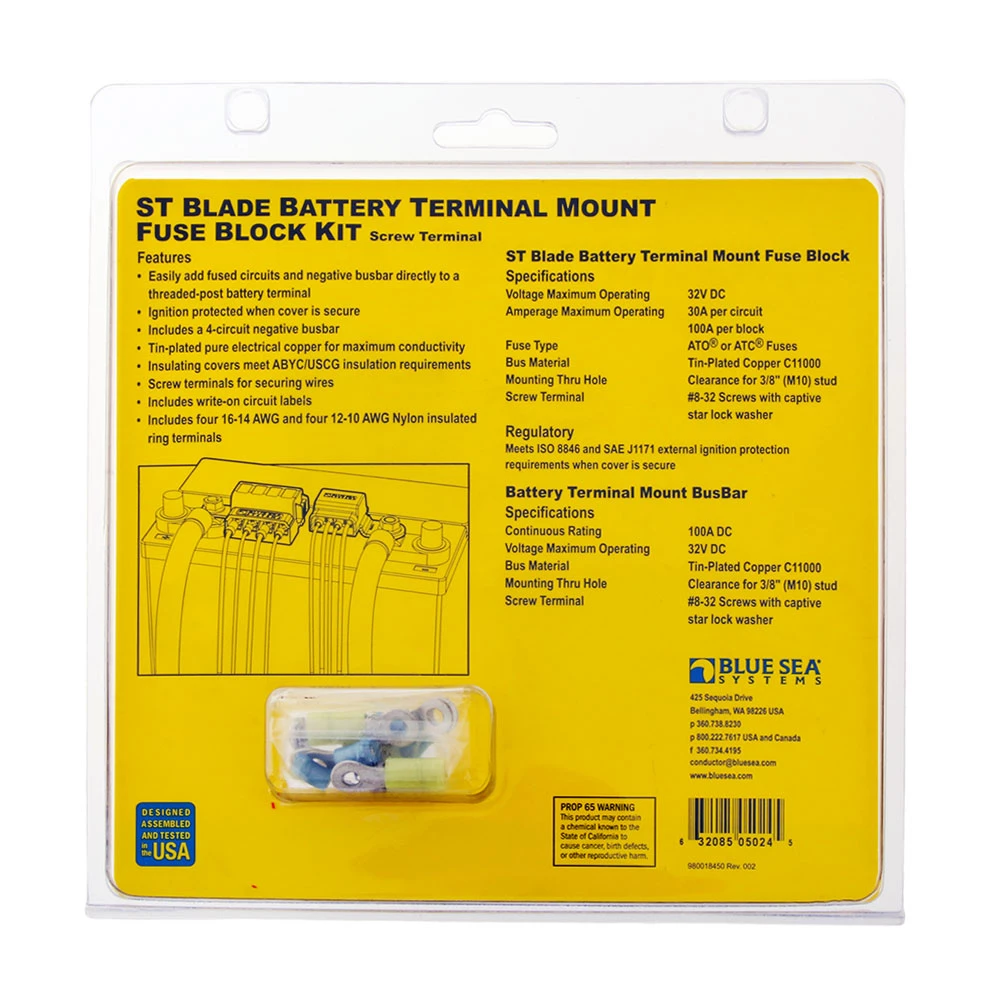 Blue Sea ST Blade Battery Terminal Mount Fuse Block Kit - Image 2