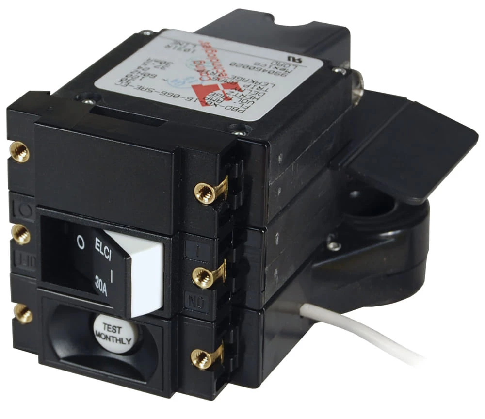 Blue Sea A-Series ELCI 30A 120v AC Double Pole Main Circuit Breaker Flat Rocker