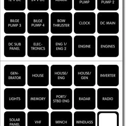 Blue Sea 4218 Label Kit DC H2O 30 Square Black V2