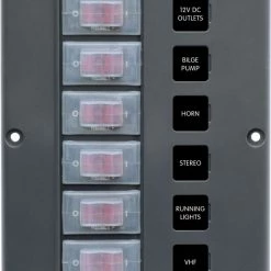 Blue Sea Water-Resistant 12V 6 Circuit Breaker Switch Panel