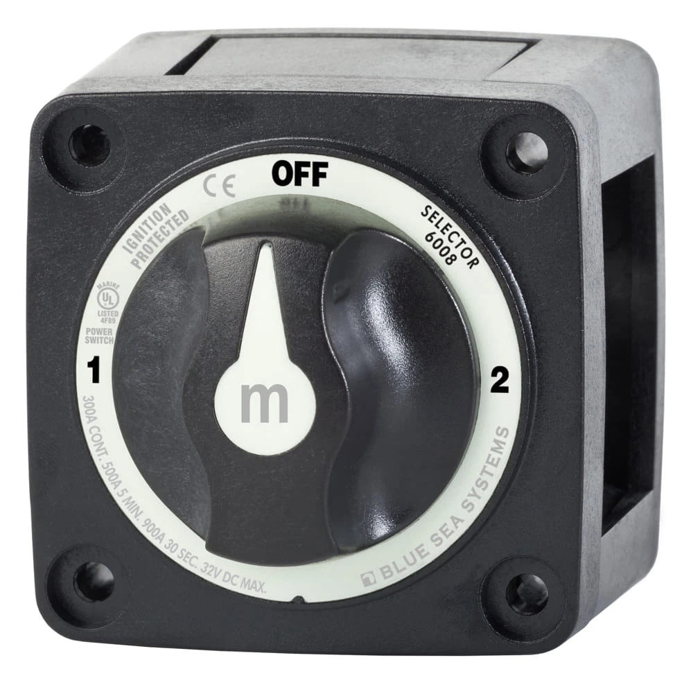 Blue Sea M-Series Battery Switch On/Off/On With Knob Black