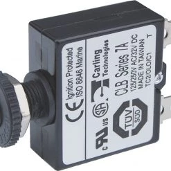 Blue Sea Push Button Reset Only Quick Connect Circuit Breaker - 7 Amps