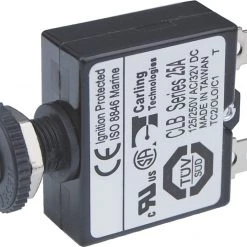 Blue Sea Push Button Reset Only Quick Connect Circuit Breaker - 25 Amps