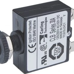 Blue Sea Push Button Reset Only Quick Connect Circuit Breaker - 30 Amps