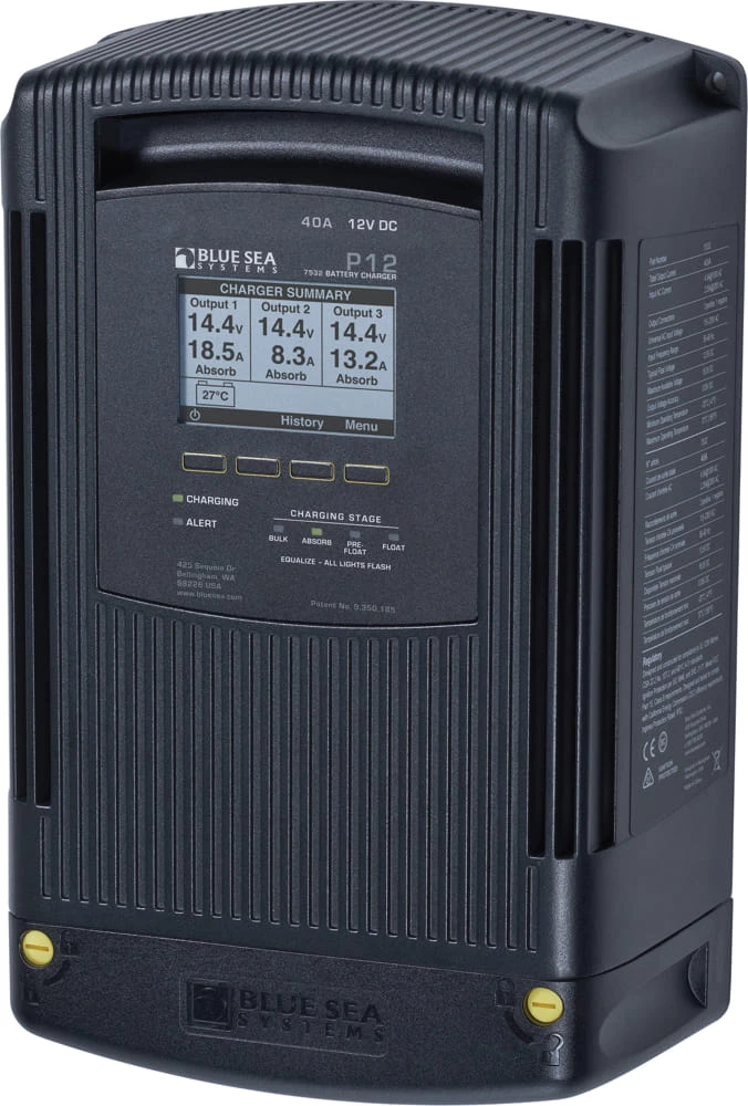 Blue Sea P12 Battery Charger 12v Output 120/230V Input 40Amp 3 Bank